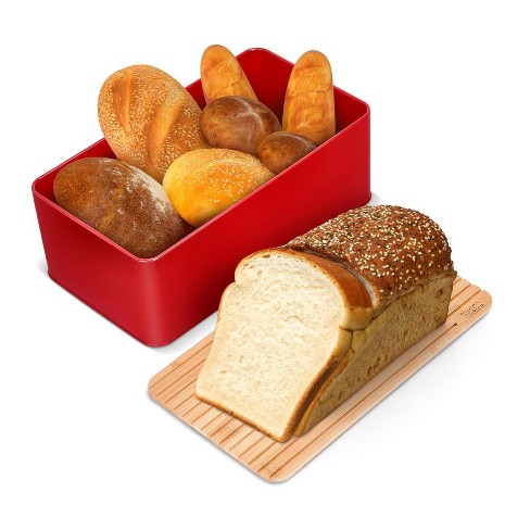 Prosumer's Choice Metal Bread Box with Cutting Board-Red - image 1 of 4