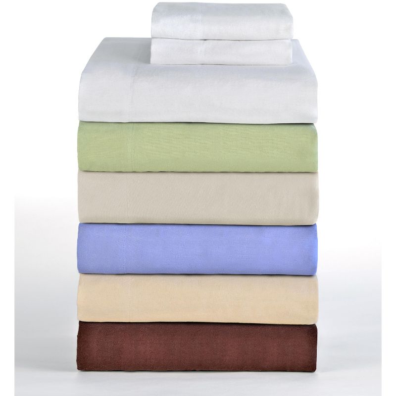 Pointehaven Ultra Soft 100% Cotton Solid Flannel Sheet Set, 2 of 4
