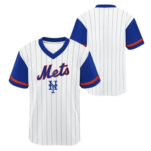 MLB New York Mets Boys' White Pinstripe Pullover Jersey - L