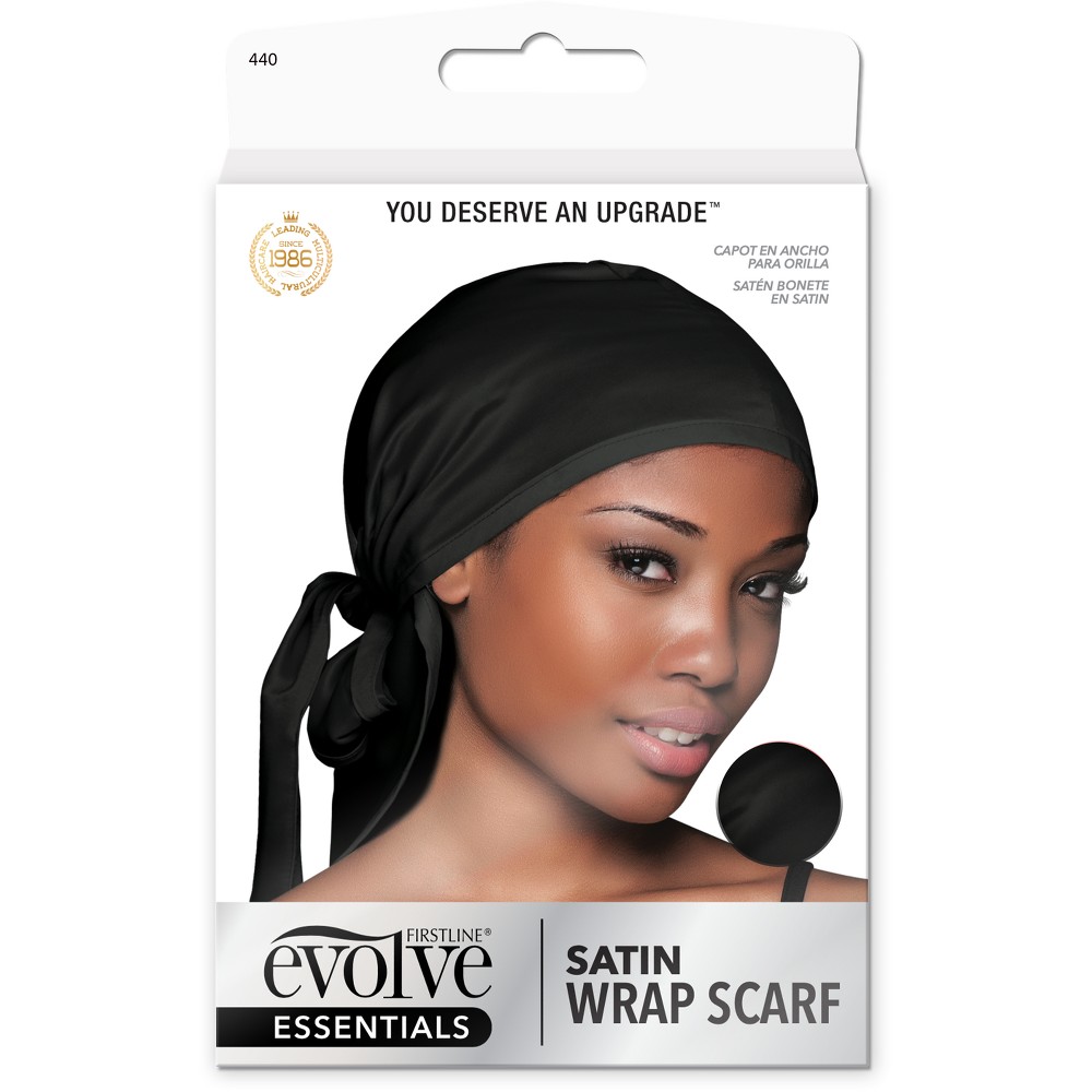 Photos - Hair Styling Product Evolve Products Satin Wrap Scarf - Black