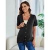 Women's Maternity Tops Shirts Short Sleeve V Neck T Shirts Casual Summer Button Nursing Tops Tie Knot Pregnancy Tunic Blouse - 3 of 4