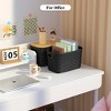Aoibox Black Plastic Storage Bins with Bamboo Lids Stackable Rectangular Set of 4 for Home Kitchen Office Organization - 4 of 4