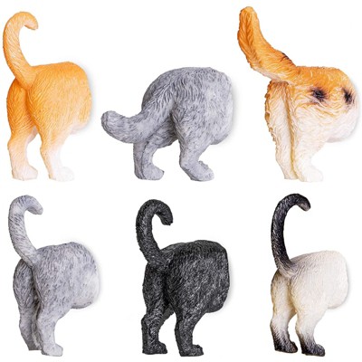 Juvale 6-Pack Cat Butt Magnets, Cute Funny Animal Refrigerator Fridge Magnet (1.25 x 2 x 0.8 in)