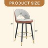 Set of 2,360 ° rotatable bar chair.Modern PU comfortable upholstered bar chair with smooth and beautiful black metal legs - Leovsnove - 3 of 4