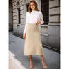 INSPIRE CHIC Women's A-Line Elastic High Waist Stretchy Ribbed Knit Midi Skirt - 2 of 4