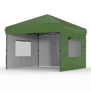 10'x10' Pop Up Canopy Tent, Instant Outdoor Canopy with 3 Sidewall, Portable Sun Shelter - 1 of 4