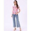 INSPIRE CHIC Women's Peter Pan Collar Lace Trim Embroidered Casual Floral Blouse - 2 of 4