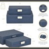 Cheung's Vyrna Doily Pattern Set of 2 Storage Boxes with Silver Handles - Blue - 2 of 4
