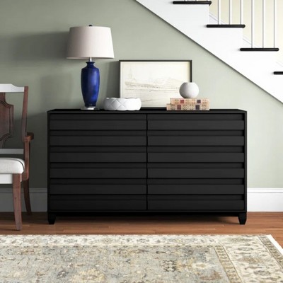 GDFStudio Regan Modern 58" Solid Wood Dresser with 6 Drawers