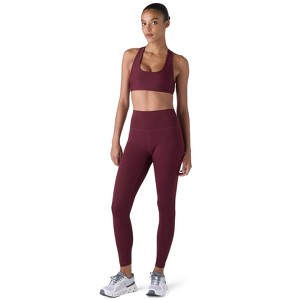 Future Planet Women's Nova Premium Performance Sport Athletic High Waisted Leggings - Burgundy - 1 of 4