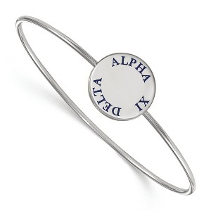 Black Bow Jewelry Sterling Silver Alpha Xi Delta Greek Life Bangle Bracelet 8 Inch - 1 of 3
