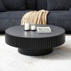 NicBex Round Fluted Coffee Table for Living Room,Modern Handcraft Drum Center Table,Circle Wooden End Table - 2 of 4