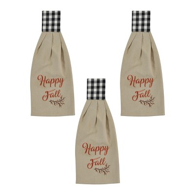 Park Designs Embroidered Happy Fall Hand Towel Set of 3