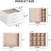 3-Layer Jewelry Box with Clear Lid Drawer and PU Leather Exterior - 3 of 4