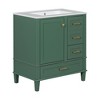 30" Bathroom Vanity Cabinet with Sink Top Combo Set, Undermount Ceramic Sink Bathroom Cabinet with Soft Closing Door and 3 Drawers - 2 of 4