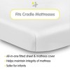 BreathableBaby All-in-One Fitted Sheet & Waterproof Cover, For 36" x 18" Cradle Mattres-Pack), White - 2 of 4