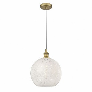 White Mouchette - 1 Light Cord Hung Pendant In Modern Style-13.5 Inches Tall and 12 Inches Wide - 1 of 1