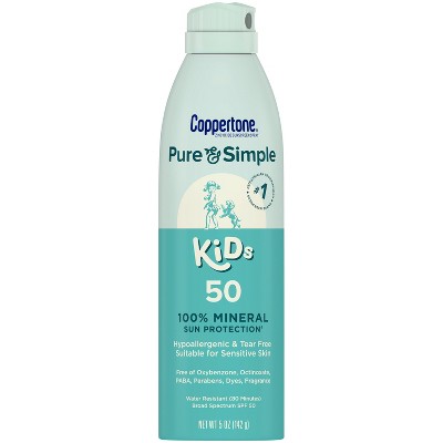 Coppertone Pure & Simple Kid's Sunscreen Spray - SPF 50 - 5oz