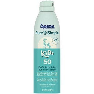Coppertone Pure & Simple Kid's Sunscreen Spray - SPF 50 - 5oz - 1 of 4