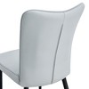 SEVOBAL Dining Chairs 4 Piece of Modern Minimalist PU Curved Back and Seat Cushion for Dining Room, Bedroom, Living room, Gray, 17.7"*17.3"*35" - 4 of 4