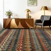 Area Rug Washable Low Pile Geometric Printed Floor Cover Non Slip Distressed Indoor Throw Rug Foldable Soft Ultra Thin Farmhouse Carpet - 2 of 4