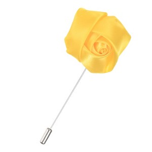 Unique Bargains Wedding Groom Boutonnieres Rose Flower Lapel Pins for Men 1 Pc - 1 of 4