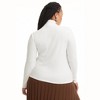 June + Vie by Roaman's Women's Plus Size Ribbed Mock Neck Top - 3 of 4