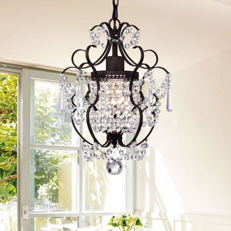 10&#34; x 13&#34; x 4&#34; 1-Light Rosalie Crystal Chandelier Brown - Warehouse Of Tiffany, 3 of 5