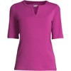 Lands' End Women's Cotton Polyester Modern Half Sleeve Splitneck - 2 of 2