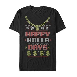 Men's Lost Gods Ugly Christmas Happy Holla Days T-Shirt - 1 of 4