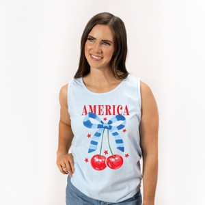Simply Sage Market Coquette America Cherries Garment Dyed Tank - 1 of 3