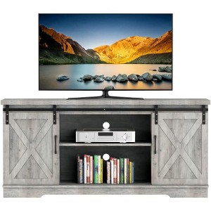 Farmhouse TV Stand for 65 Inch TV,Sliding Barn Door TV Stand,Entertainment Center TV Media Console Table, Tall TV Stand with Storage - 1 of 4