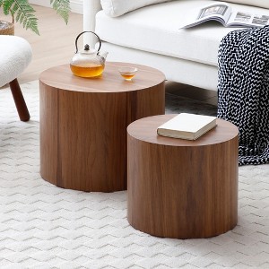 Sapphtopaz Coffee Tables for Living Room Modern End Table with Texture Patterns Rectangular Cube Side Table for Living Room, Bedroom - 1 of 4