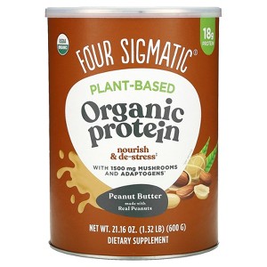 Four Sigmatic Plant-Based Organic Protein with Mushrooms & Adaptogens, Peanut Butter, 1.32 lbs (600 g) - 1 of 4