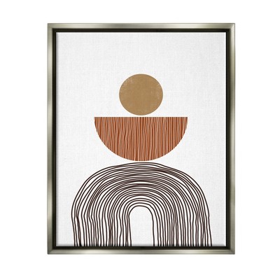 Stupell Industries Boho Shapes Stacked Abstract Round Curves Brown White