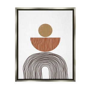 Stupell Industries Boho Shapes Stacked Abstract Round Curves Brown White - 1 of 4