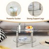 Round Tempered Glass Coffee Table Cocktail Table Sofa Side Table Center Table, Minimalist 2-Layer, Stainless Steel Gold/Silver Plated Legs-ModernLuxe - 4 of 4