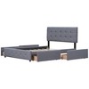 Whisen Elegant Design Queen Size Upholstered Platform Bed with 2 Drawers and Trundle - 4 of 4