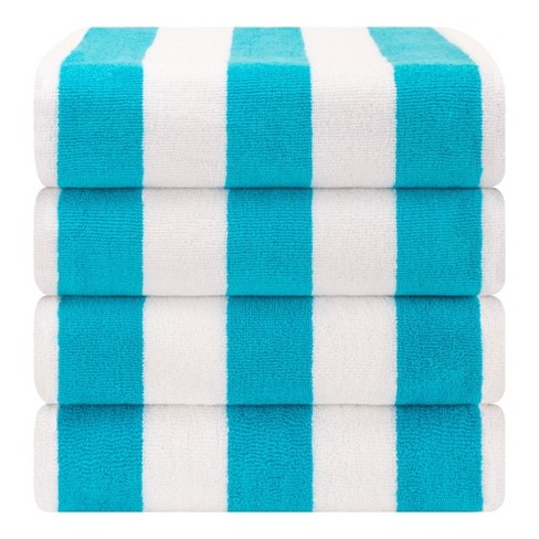 4-PACK 100% BLUE TURKISH COTTON BEACH / POOL TOWELS 30x60 in