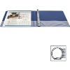 Business Source Round Ring Binder w/ Pockets 1/2" Dark Blue 28525 - 3 of 4