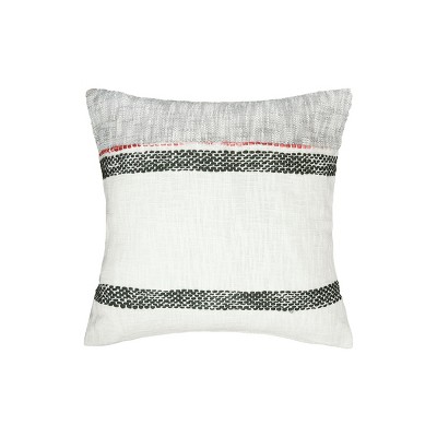 carol & frank 22" x 22" Luna Boulder Gray and White Throw Pillow