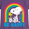 Girls' - Peanuts - Be Happy Rainbow Fitted Short Sleeve Graphic T-Shirt - 2 of 4