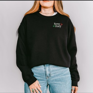 Simply Sage Market Embroidered Rome Italy Stars Sweatshirt - 1 of 4