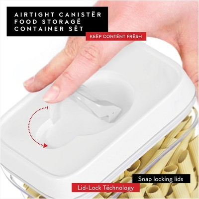 Clear Plastic Airtight Food Storage Containers Set with White Lids