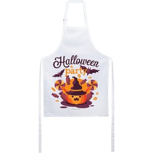 Halloween Party Candy and Classic Icons White Apron - 1 of 2