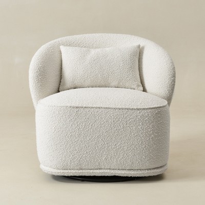 KINWELL Modern Boucle Upholstered 360° Swivel Accent Chair