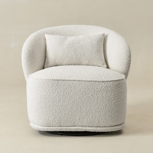 KINWELL Modern Boucle Upholstered 360° Swivel Accent Chair - 1 of 4