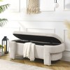 Chenille Upholstered Bench with Large Storage - 3 of 4