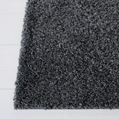 Venus Dark Grey Synthetic Shag Runner Rug - 2'2" x 8'