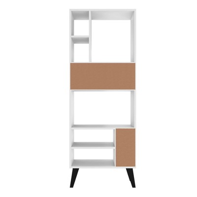 Warren White Tall Bookcase with Black Legs and 8 Shelves